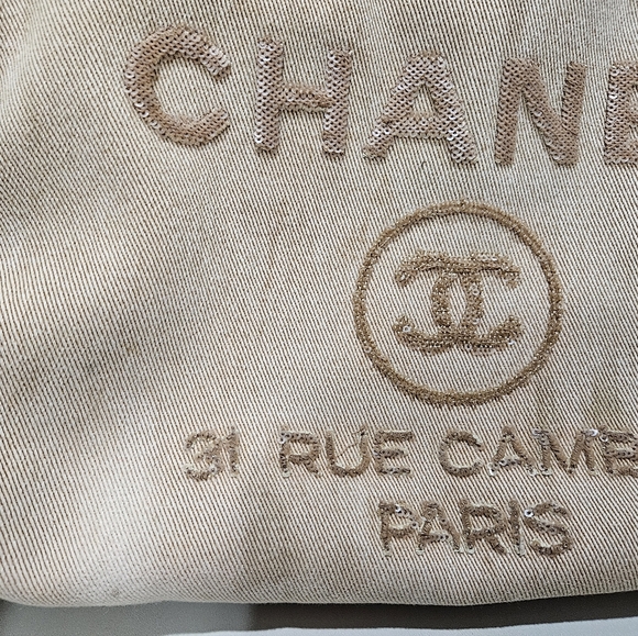 Canvas Sequin Small Deauville Tote Ecru - Picture 4 of 12